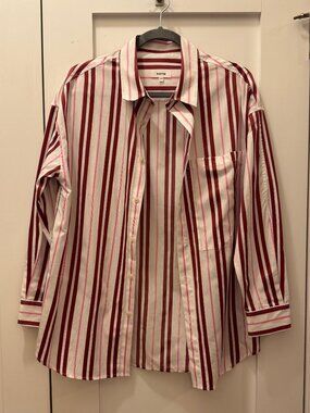 KOTN Unisex Boxy Poplin Shirt in Terracotta/Pink (NWOT)